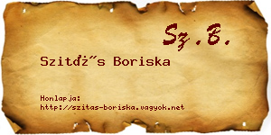 Szitás Boriska névjegykártya